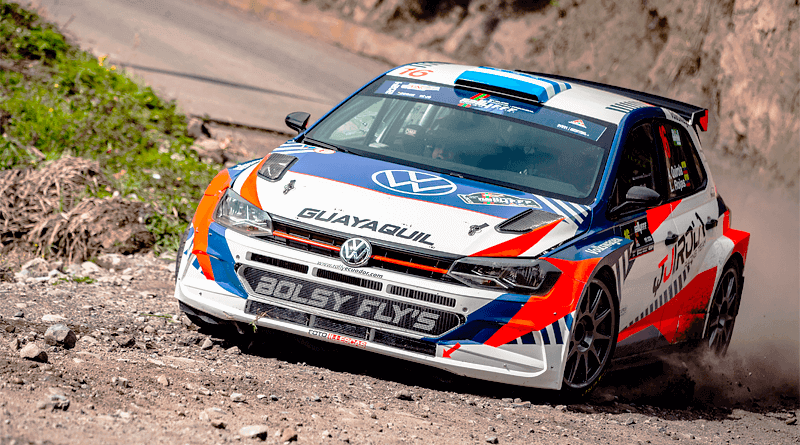 Alfonso Quirola con Volkswagen en 1ra válida del Nacional de Rally 2024