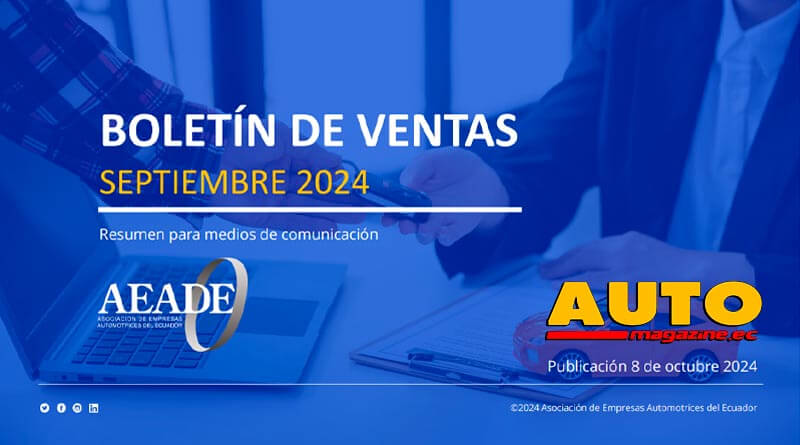 Ventas de vehículos nuevos en Ecuador, a septiembre de 2024